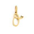 Polished gold stainless steel letter O pendant featuring a delicate hollow heart detail - Letter O / Gold