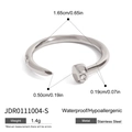 Anello in acciaio al titanio a forma di chiodo argento con finitura in metallo liscio - Anello dal design a chiodo (JDR0111004-S) / Argento