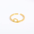 Adjustable golden stainless steel Libra zodiac sign open ring for women - Libra