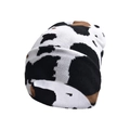 Gorro de punto de invierno con estampado de vaca negro blanco y marrón estilo calle - Moteado Negro Marrón Blanco