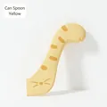 Yellow silicone cat tail shaped pet canned food spoon with cute stripe pattern design - Spoon / Yellow