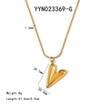 Detalle de colgante de corazón en oro de 18K con medidas de cadena serpiente 1.3mm - Colgante de Corazón 3D Dorado (YYN023369-G)