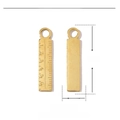 Macro detail of golden stainless steel ruler pendant with 23mm height and 4mm width - Gold Ruler Pendant