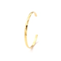 Detail of gold open bangle featuring an elegant hammered texture and polished metal finish - Gold Hammered (B2205-GO)