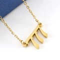 Lucky gold plated stainless steel necklace featuring a 3.14 Pi symbol pendant - 777 (Including Chain)