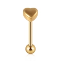 Piercing a forma di cuore dorato in acciaio inossidabile con finitura metallica lucida - Piercing alla Lingua Color Oro (1 pz)