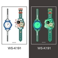 Luminous kids watch tattoo stickers with blue zipper and green astronaut designs - Luminous Watch Style (WS-K191)
