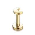 Piercing labret dorato a forma di luna in acciaio inossidabile per labbro o orecchio - Oro