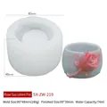 Succulent rose planter silicone mold with dimensions 85x48mm for DIY candle crafts - Rose Flower Succulent Pot ZW-219