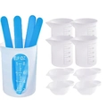 Silicone measuring cup set for DIY resin featuring 1000ml and 100ml cups with blue stirrers - Measuring Cup and Stirring Rod Tool Group