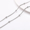 Silver stainless steel beaded chain with smooth metal balls for DIY jewelry making - Style 10 Bead Chain (FLB074) / 1 Meter