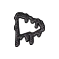 Cartoon retro dripping hat clip pin in black with colorful glitter finish and sparkles - Black (QHXZ1404)