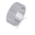 Elegant 925 sterling silver eternity ring featuring five rows of moissanite stones - Five-Row Micro-Pave Style (R13799)