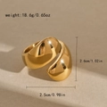 Poliertes goldfarbenes Spiralring-Design aus Edelstahl im klobigen Doppelblüten-Stil - US 8 / Gold