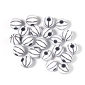 Confezione di perline da basket in acrilico bianco con strisce nere per gioielli fai da te - 12mm Basket Bianco