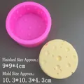 Pink silicone round cheese mold for DIY candles and baking with texture detail - Round Cheese Mold - Pink