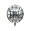 Silver 22-inch disco ball aluminum foil balloon with reflective laser grid pattern - 18 Inch / Silver