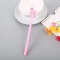 Pink cartoon alpaca neutral pen with creative 3D animal topper for students and office - Pink Alpaca