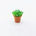 Miniature dollhouse succulent plant model with green leaves in a brown pot - 13mm*23mm / Yellow Pot Green Succulent
