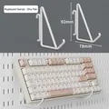 White pegboard keyboard holder pair with dimensions 92mm high and 78mm wide - Keyboard Stand - White