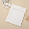 White cotton gauze diaper storage bag with snap button and hanging strap for strollers - White