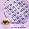 LMLTOP Faery individual false eyelashes SY914-A in 36 clusters for natural lash extension - Self-Adhesive Fairy Eyelashes (36 clusters) SY914-A