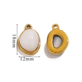 Anhänger mit weißem tropfenförmigem Stein und 18K vergoldetem Rahmen, 18mm x 12mm - Opalweiß