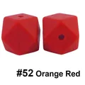 Perline ottagonali in silicone da 17 mm per gioielli fai-da-te in rosso buccia d'arancia - 52# Rosso Buccia d'Arancia
