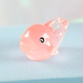 Miniature pink glowing dolphin figurine for desktop decor with smooth resin finish - Orange Red