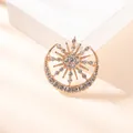 Exquisite Sonnen- und Mondbrosche aus Goldlegierung mit Kristall-Strasssteinen - BZ03-Vintage Himmelsdisk