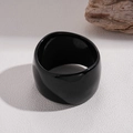 Close-up of a wide black resin geometric ring with a high-gloss polished finish - Wide Mirror Style / 5# Bangle-Black
