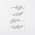 Waterproof temporary tattoo stickers K-478 with butterfly and floral line art designs - K-478-Impressionistic Floral