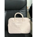 Maletín para portátil blanco crema en nailon con doble asa y bolsillo frontal - 14" / Blanco Roto