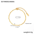 Minimalistisches Armband aus vergoldetem Titanstahl mit gedrehten Gliedern und Verlängerung - Gold Glattes Armband - Klein (TXE079) / Gold