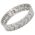 Silver retro magnetic bracelet with dragon pattern and dual row links for couples - Silver Tree Pattern All Magnets