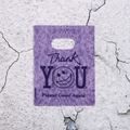 Purple thank you gift bag with handle hole and smiley face print for retail - Purple Smiley Thank You Style (16) / 95 Pieces/Pack