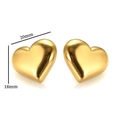 Polierten goldene Herz-Ohrstecker aus Edelstahl mit Abmessungen von 20mm mal 18mm - Gold Polierter Herz-Stil (MSXEJMG0300G)