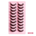 10 pairs of Russian volume false eyelashes in style CD08 with a natural curl and thick look - Russian Big Curl Criss-cross Dense Style (CD08)