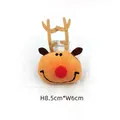 Detail of plush orange reindeer decoration with red nose, height 8.5cm and width 6cm - Long Antler Reindeer Patch