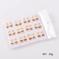 Set of 12 pairs colorful strawberry stud earrings in white grid organizer box - Strawberry Shape / Red