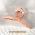 Pink marble acetate shark hair claw clip with golden metal spring for women, 11.5cm - Rainbow Pink Marble