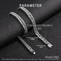 Primer plano de cadena cubana de 9mm en acero con cierre decorado con pedrería - Color Acero / Pulsera 20CM