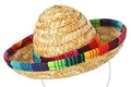 Cerchietto mini sombrero messicano in paglia con bordo arcobaleno per feste a tema - Paglia Naturale-Bordo Arcobaleno