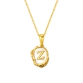 Gold plated titanium necklace featuring a white shell pendant with letter Z detail - Letter Z