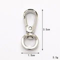 Silver star-shaped zinc alloy keychain clip, 3.5cm length and 5.5g weight detail view - 35mm Beveled Round Tail Plate Buckle / Silver