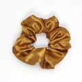 Elastic satin scrunchie in elegant amber gold finish for versatile daily hair styling - Large / Amber Gold