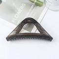 Translucent dark grey triangular hair claw clip for elegant half-up hairstyles - Dark Grey