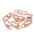 Roségoldene Zinklegierung Karabinerverschlüsse mit Wirbel für DIY Schlüsselanhänger - 8 Stück/Packung / Roségold