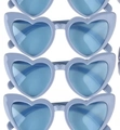 Occhiali da sole a cuore azzurro con montature trasparenti in allineamento verticale - Montatura Blu / Lenti Blu