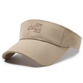 Khaki open-top sun visor hat with China 3D embroidery for outdoor running and sports - Adjustable / Dark Beige China Label